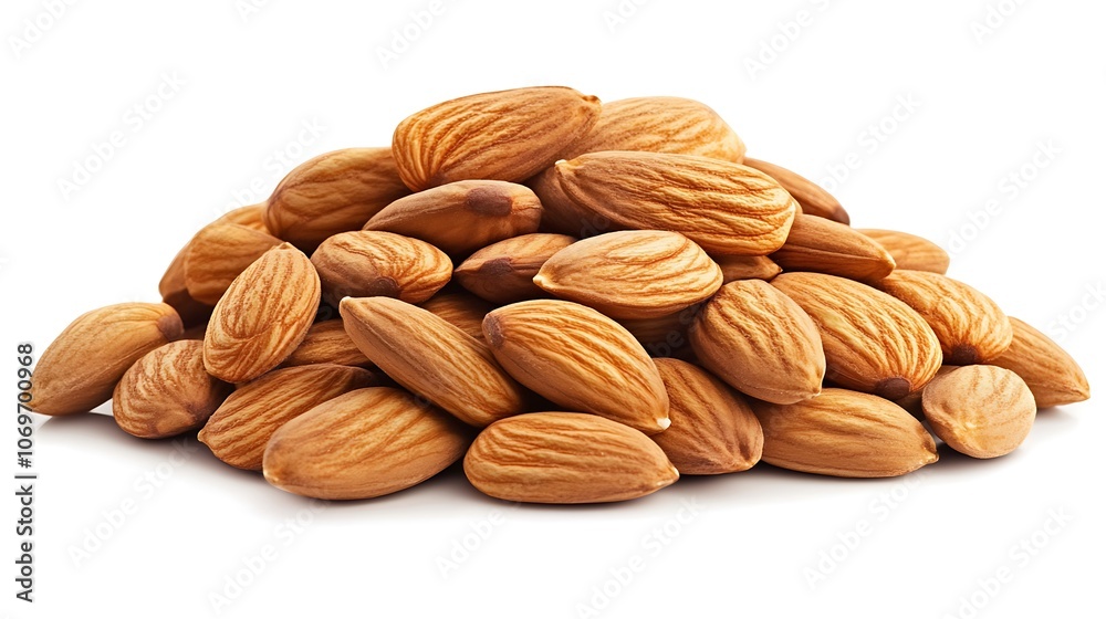 Pile of Almonds on White Background Pile of Almonds on White Background