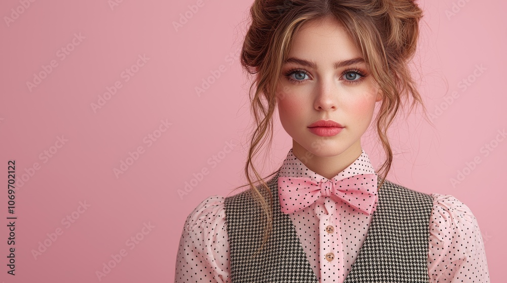 Stylish Semi-Casual Outfit Featuring Bow Tie and Blouse Stylish Semi-Casual Outfit Featuring Bow Tie and Blouse