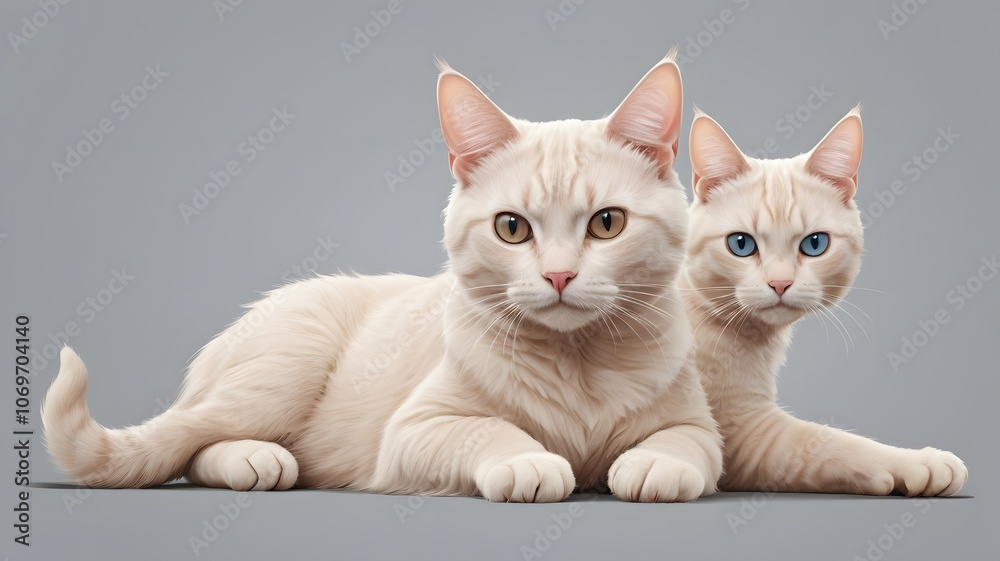 View of adorable Cute domestic domestic cat View of adorable Cute domestic domestic cat