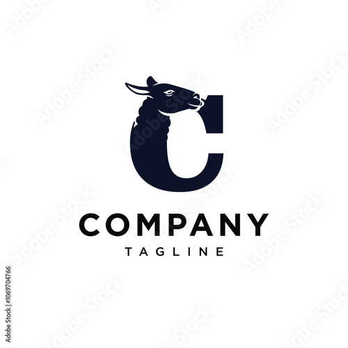 Letter C Llama logo icon vector