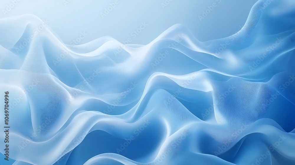 Fototapeta premium Abstract Digital Artwork with Orange and Blue Waves