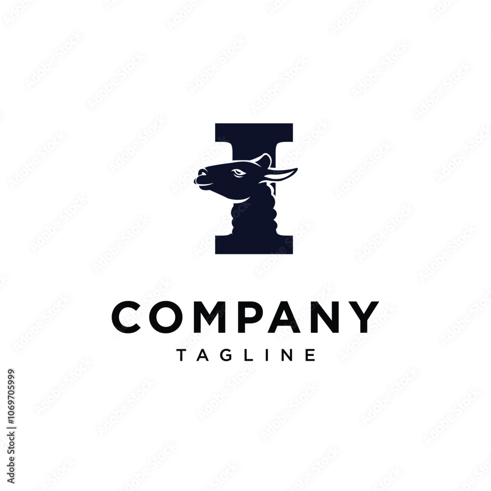 Letter I Llama logo icon vector Letter I Llama logo icon vector
