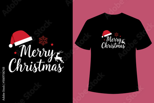Christmas typography t-shirt design. Vintage t-shirt design.Happy Christmas.