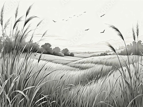 wheat field in the morning
