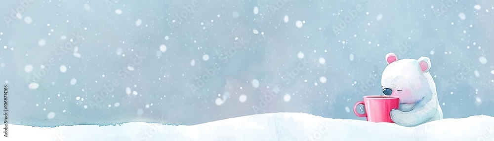 A cozy minimal watercolor illustration of a small A cozy minimal watercolor illustration of a small
