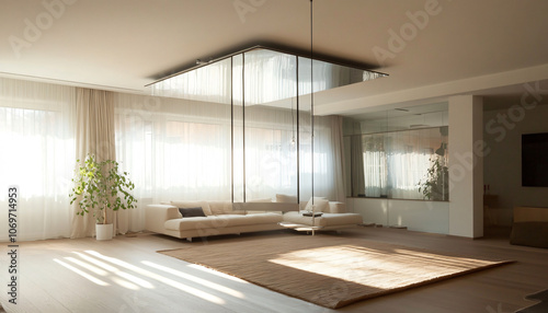 Minimalist and unique interior design in the house