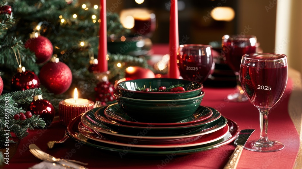 Christmas Table Setting. Christmas Table Setting.
