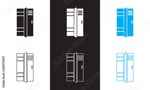 Lockers icon . isolated on white and black background. EPS 10