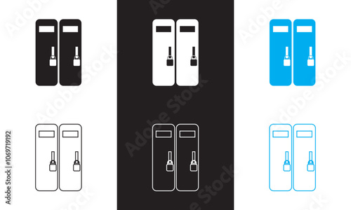 Lockers icon . isolated on white and black background. EPS 10