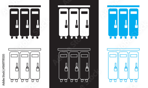 Lockers icon . isolated on white and black background. EPS 10