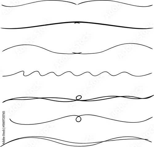 Hand drawn dividers in black on a white background.