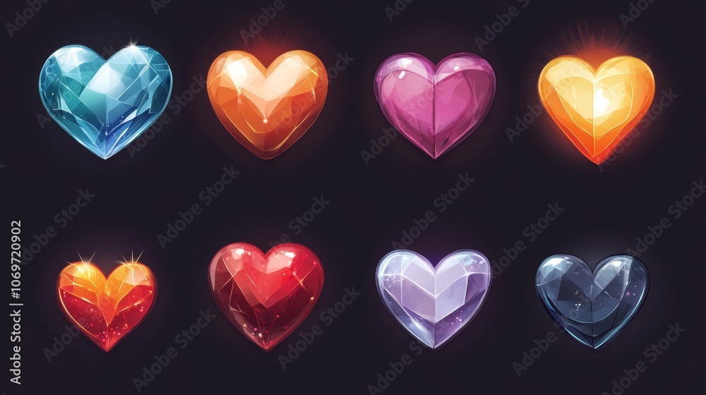 illustration of many hearts in neon colors valentine concept illustration of many hearts in neon colors valentine concept