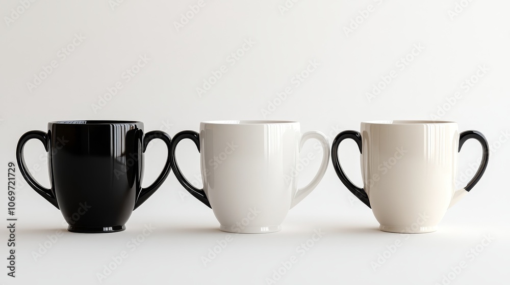 White and Black Mug Mockup Set Isolated on a White Background, Ultra-Realistic High Definition Design for Branding, Advertising, and Marketing Use White and Black Mug Mockup Set Isolated on a White Background, Ultra-Realistic High Definition Design for Branding, Advertising, and Marketing Use