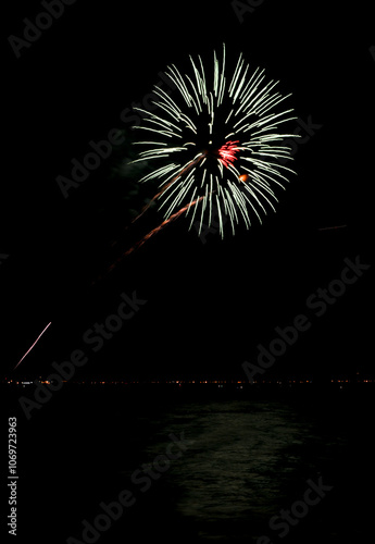Obraz na płótnie Coney Island Beach Fireworks w salonie
