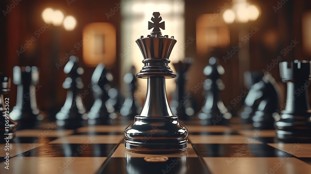 Black Chess King on the Board Black Chess King on the Board