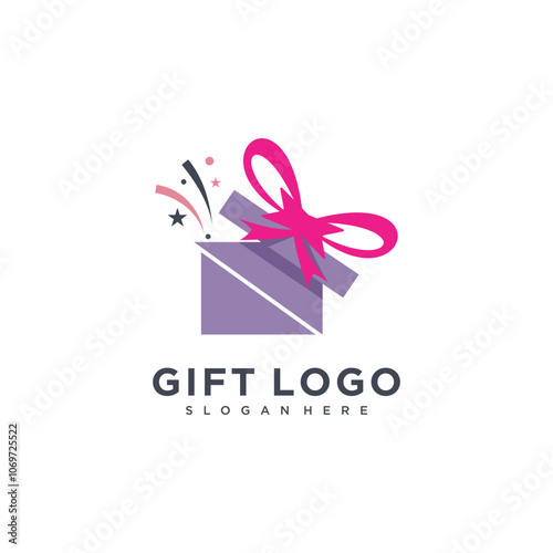 Gift box icon vector logo design with creative concept Premium Vector