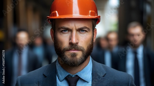 Safety drill practice in a corporate office, employees evacuating with calm expressions