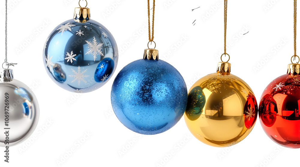 Sparkling Christmas Ornaments Hang Against a isolated on transparent white background, png Sparkling Christmas Ornaments Hang Against a isolated on transparent white background, png
