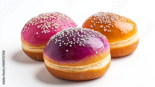 Sweet bun isolated on white