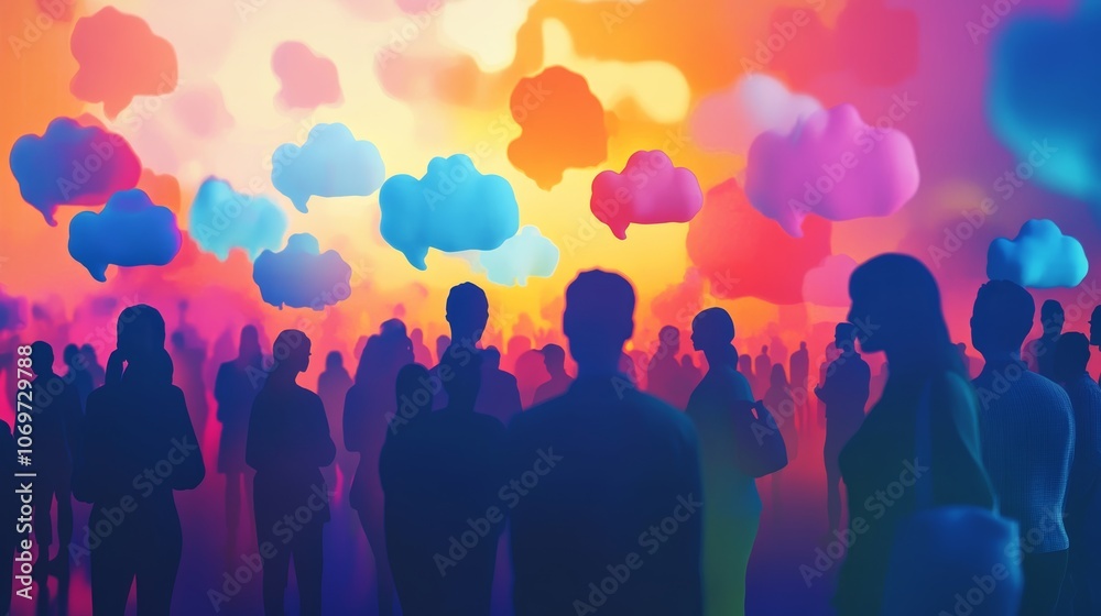 A lot of people figures and comment clouds above their heads The process of discussion and commenting the search for fresh ideas and optimal solutions Best thought good idea positive feedback A lot of people figures and comment clouds above their heads The process of discussion and commenting the search for fresh ideas and optimal solutions Best thought good idea positive feedback