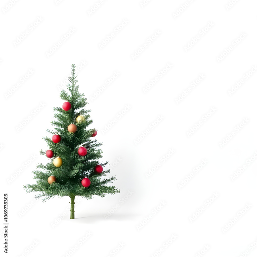 Minimalist Christmas Tree with solid white background Minimalist Christmas Tree with solid white background