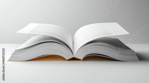 Open Book on White Surface