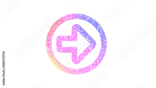 Free Download Icon arrow circle right is made up of LED square shapes. There are bright diodes and there are black dead diodes - GFXLoad