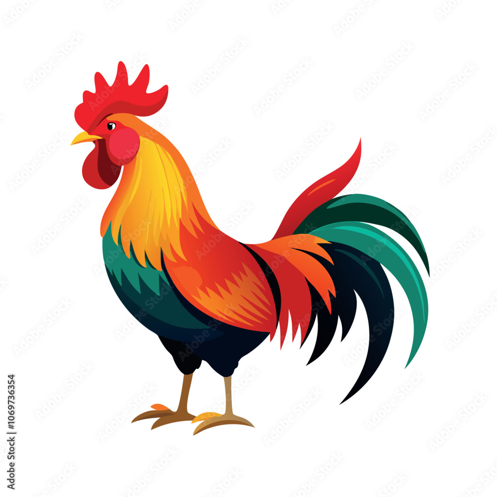 Fototapeta premium a rooster vector art illustration isolated white background
