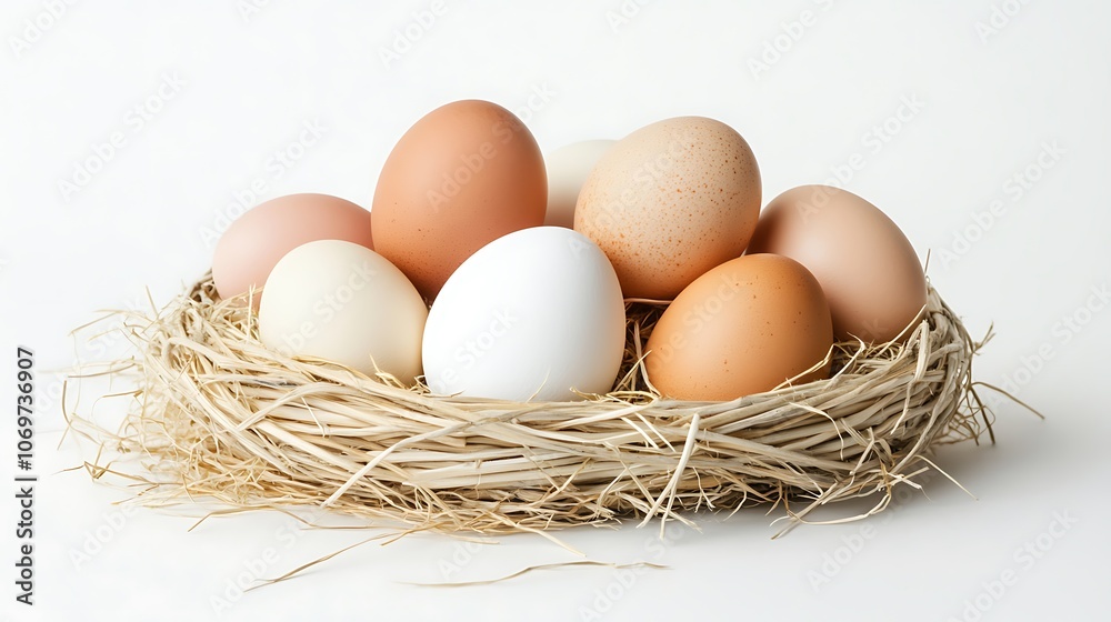 Basket of Fresh Eggs Basket of Fresh Eggs