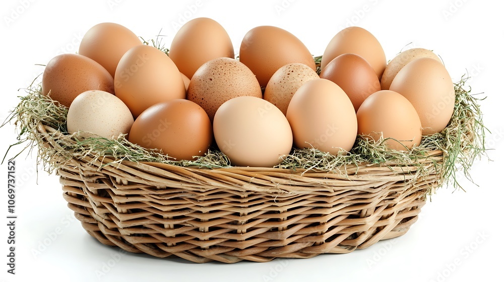 Basket of Fresh Eggs Basket of Fresh Eggs