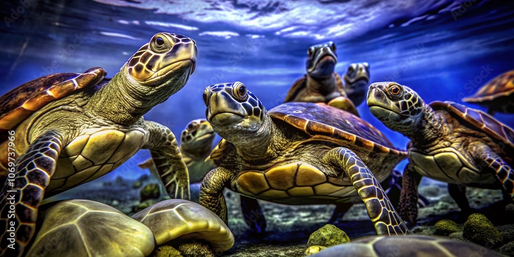 Fototapeta premium Delightful Turtle Drawings: A Collection of Vibrant and Artistic Illustrations Showcasing Turtles in Various Styles, Perfect for Nature Lovers and Art Enthusiasts Alike
