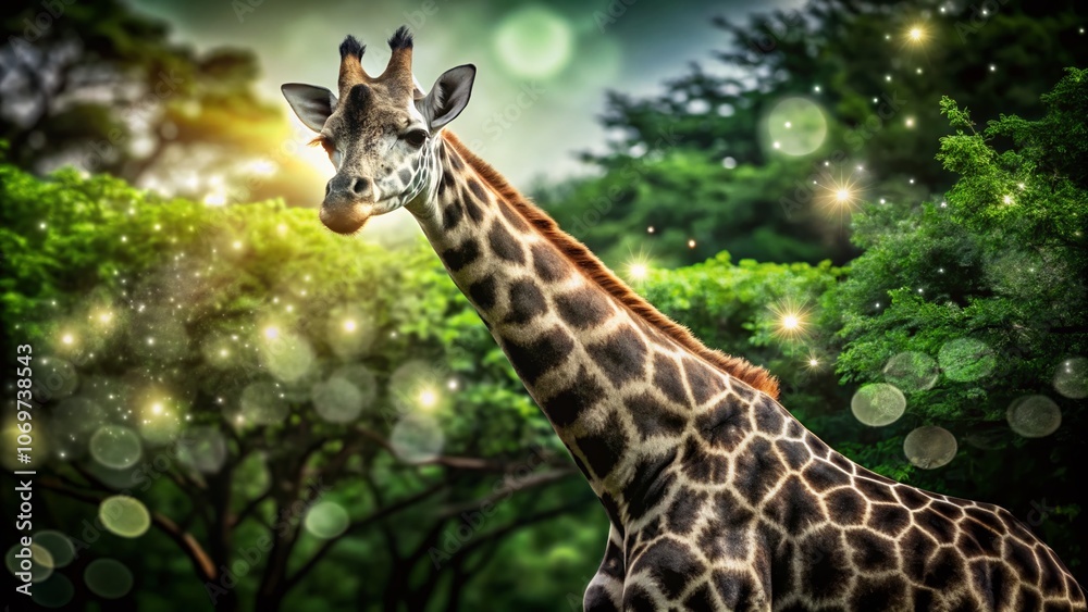 Discovering the Majestic Giraffe: The Tallest Animal on Earth in a Beautiful Bokeh Background, Perfect for Nature Lovers and Wildlife Enthusiasts