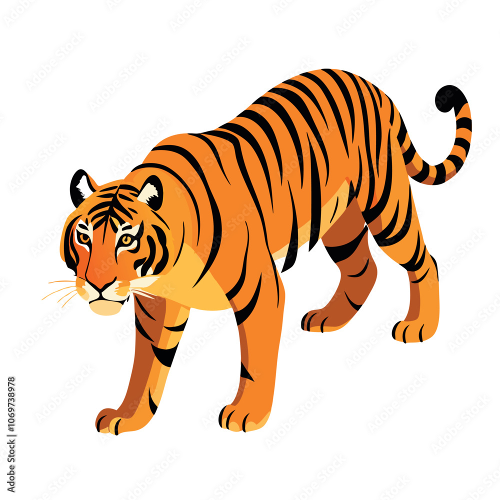 Fototapeta premium a tiger standing pose vector art illustration