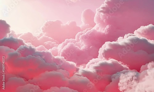 Thick pink clouds in the sky