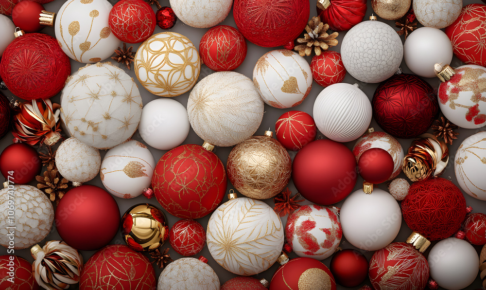 Christmas and New Year designs with festive ornaments, golden snowflakes, cozy wreaths, and sparkling holiday accents for wallpaper and greeting cards Christmas and New Year designs with festive ornaments, golden snowflakes, cozy wreaths, and sparkling holiday accents for wallpaper and greeting cards