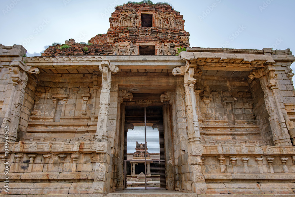 Naklejka premium The Krishna Temple at Hampi India. This temple is dedicated to Lord Balakrishna, the form of Lord Krishna when he was an infant and was built in the year 1513 A.D.