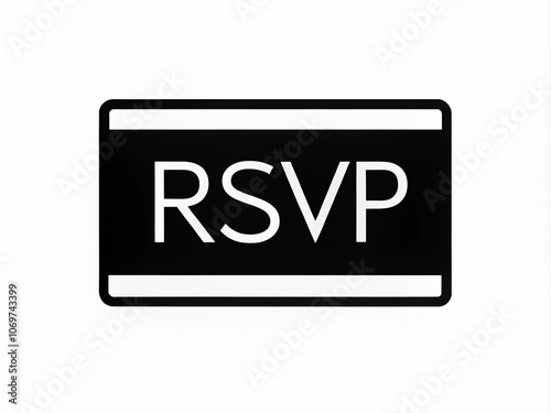 Elegant Minimalist RSVP Black Icon Design for Invitations, Events, and Celebrations with a Clean Aesthetic and Modern Touch, Perfect for Digital and Print Media Use