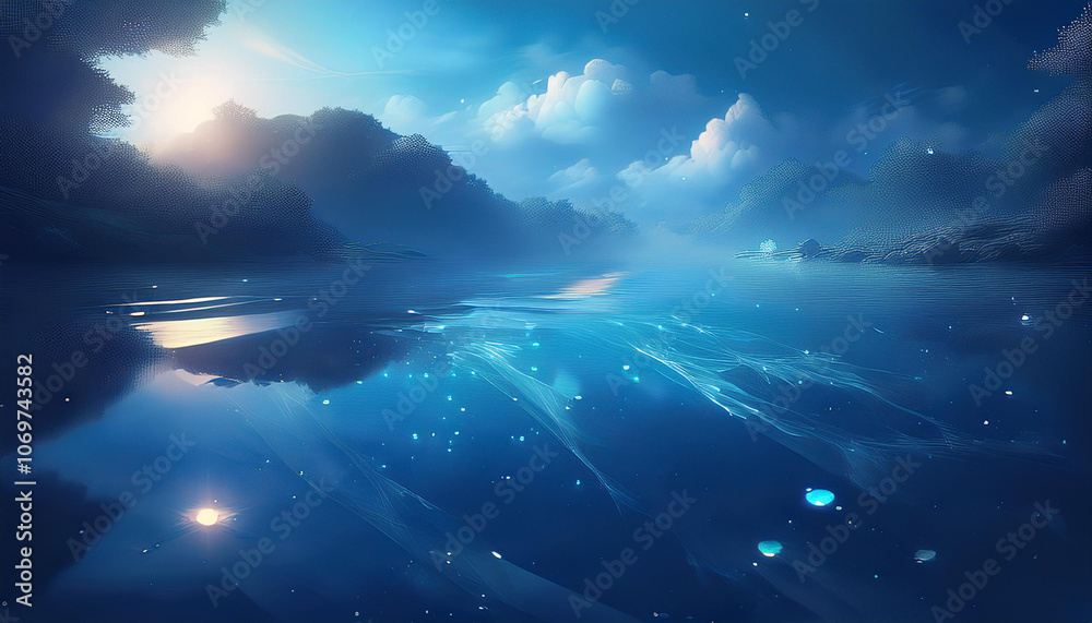 Obraz premium ファンタジー海神秘的 美しい TRPG背景素材