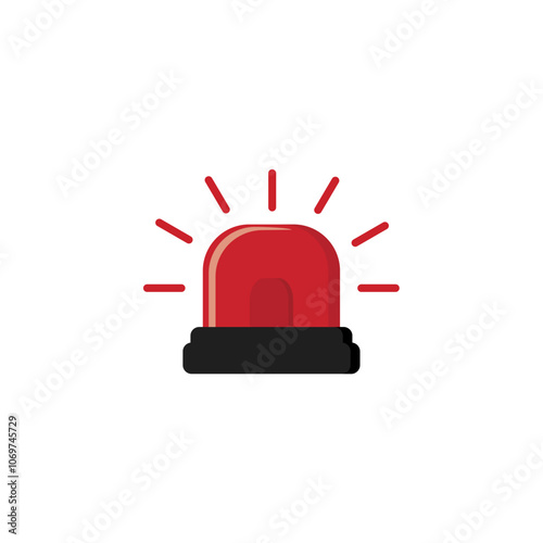 Emergency siren icon in flat style. warning sign, police alarm, ambulance alarm, Medical alert. vector illustration.