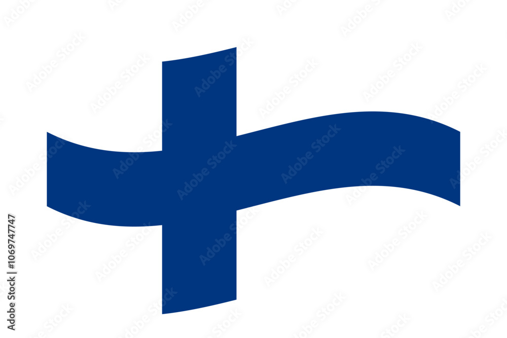 Obraz premium Vector illustration of wavy Finland flag on transparent background