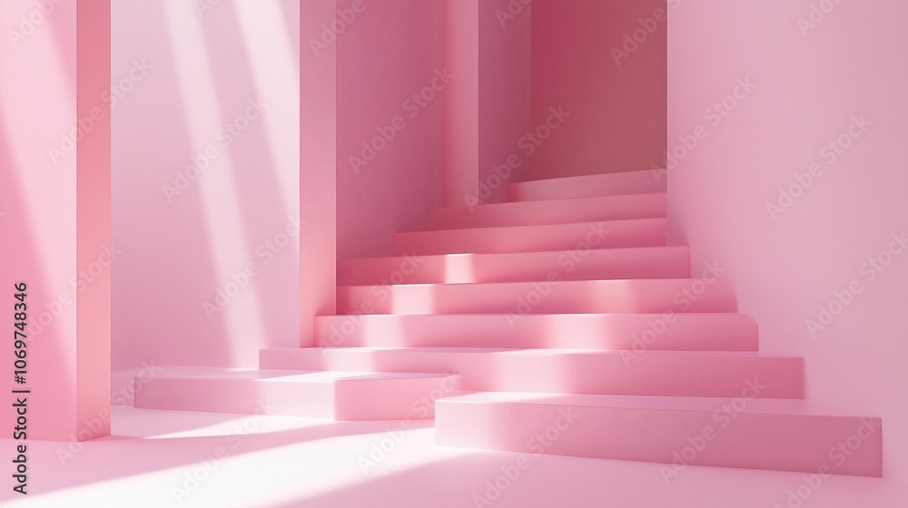 Obraz premium A minimalist pastel pink background