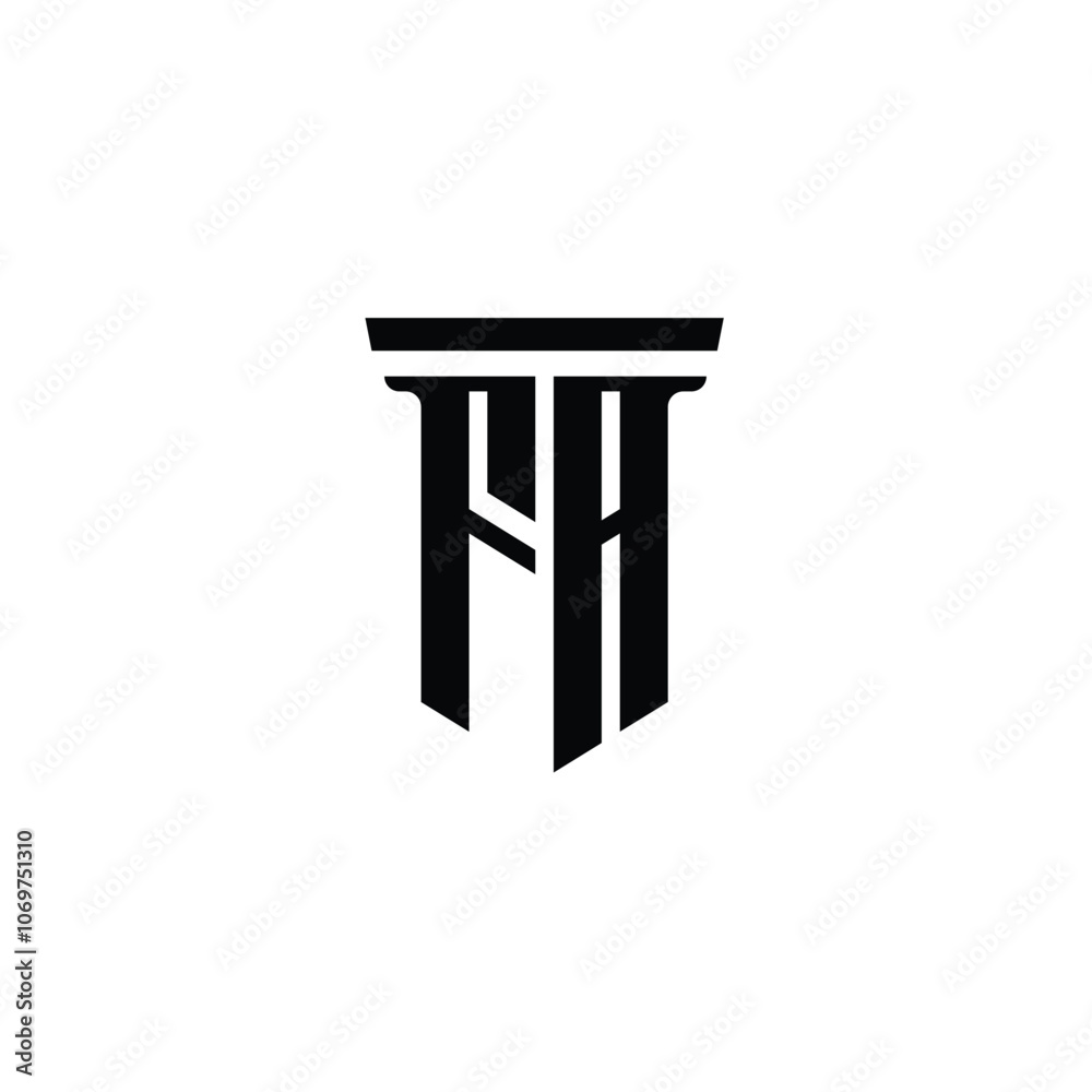 FA monogram logo design letter text name symbol monochrome logotype alphabet character simple logo FA monogram logo design letter text name symbol monochrome logotype alphabet character simple logo