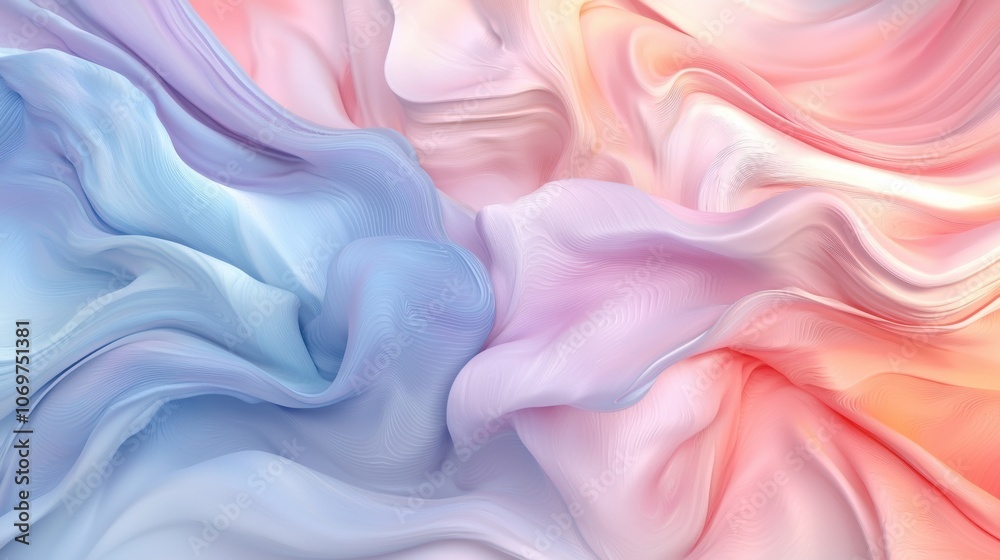 Obraz premium Colorful Waves of Flowing Fabric Abstract Design