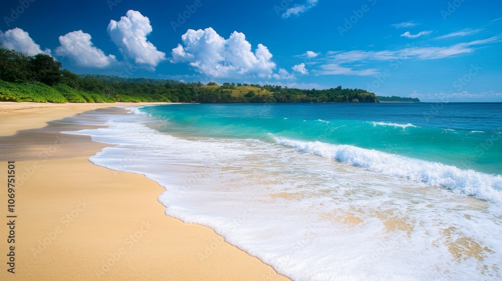 Fototapeta premium Molang Beach in Tulungagung East Java has big waves and clean beach sand
