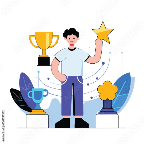  ambition success motivation aspiration flat illustration 