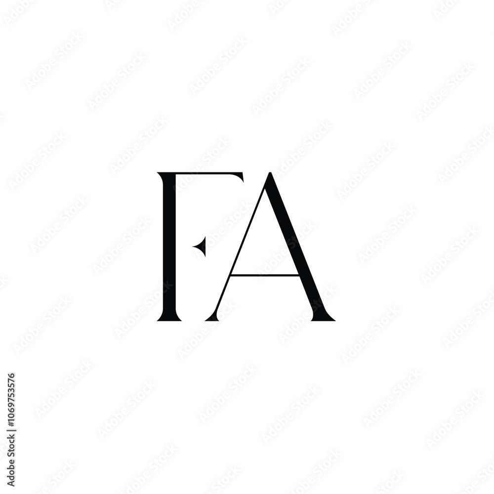 FA monogram logo design letter text name symbol monochrome logotype alphabet character simple logo FA monogram logo design letter text name symbol monochrome logotype alphabet character simple logo