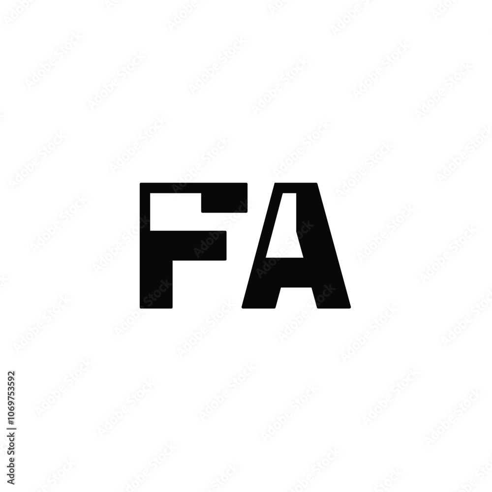 Obraz premium FA monogram logo design letter text name symbol monochrome logotype alphabet character simple logo