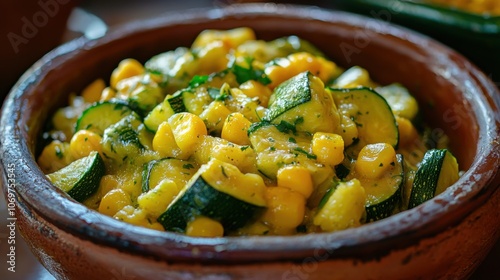 Savor the deliciousness of calabacitas con queso zucchini and corn delight