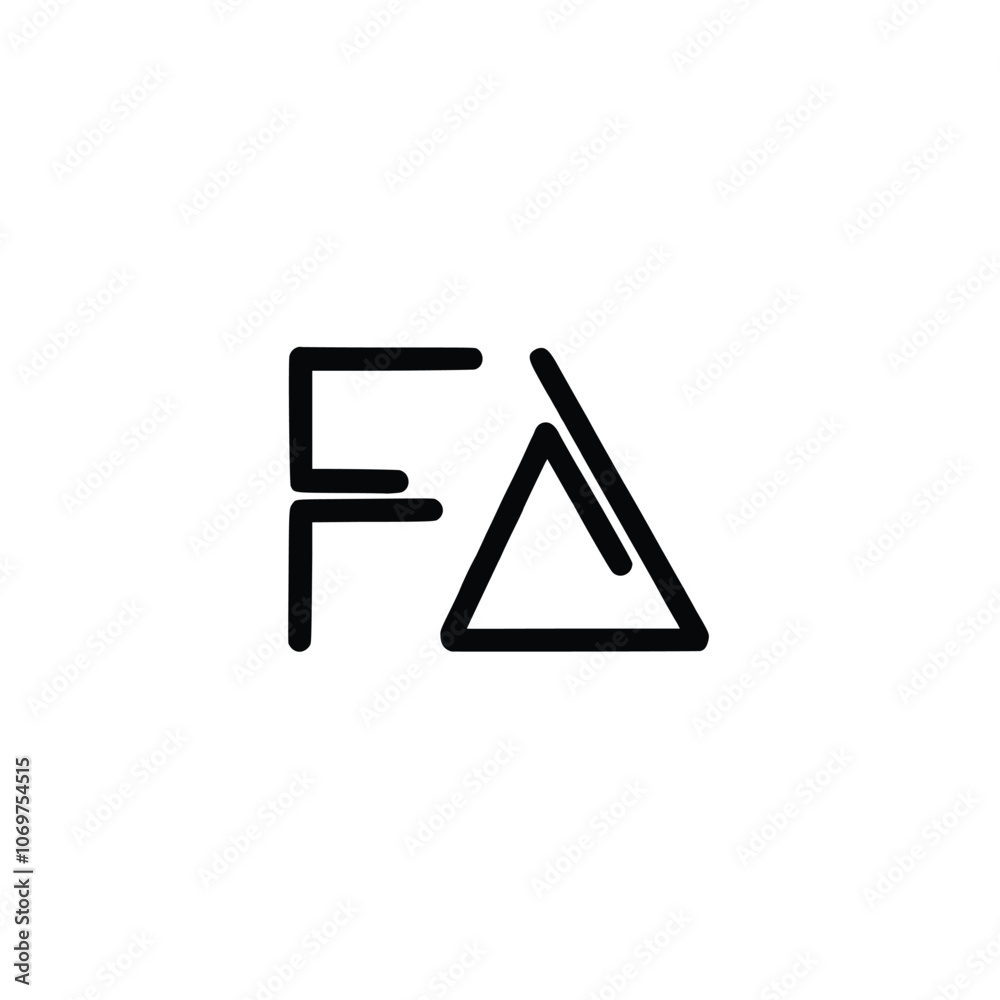 FA monogram logo design letter text name symbol monochrome logotype alphabet character simple logo FA monogram logo design letter text name symbol monochrome logotype alphabet character simple logo