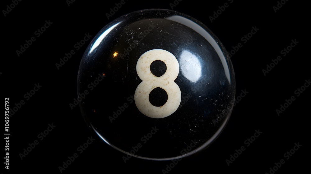 Black billiard ball with number eight, cut out Black billiard ball with number eight, cut out